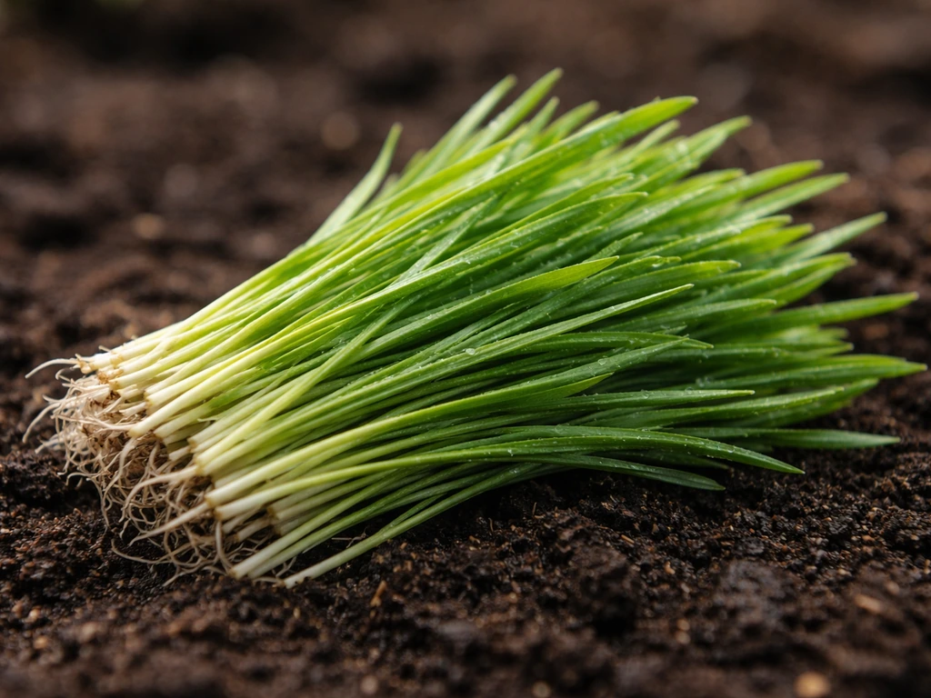 Gros plan sur des jeunes pousses d’herbe de blé vertes, prêtes avant transformation en poudre