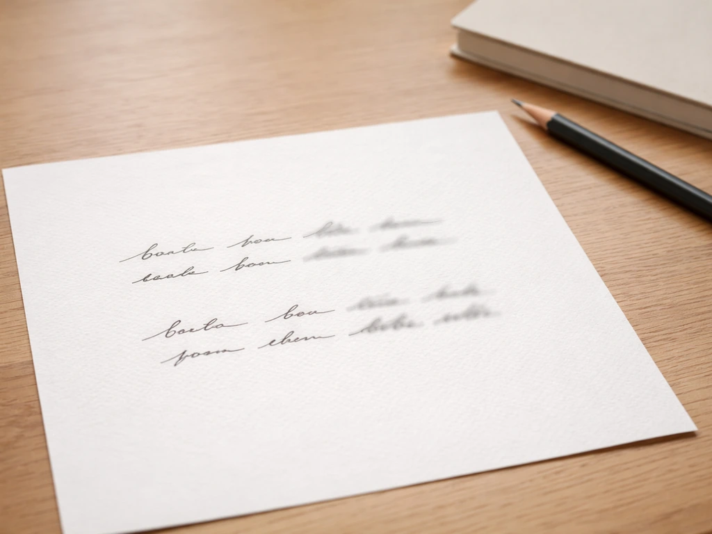 Deux lignes de poésie manuscrites sur papier, sons proches autour de “herbe”, ambiance douce et minimaliste