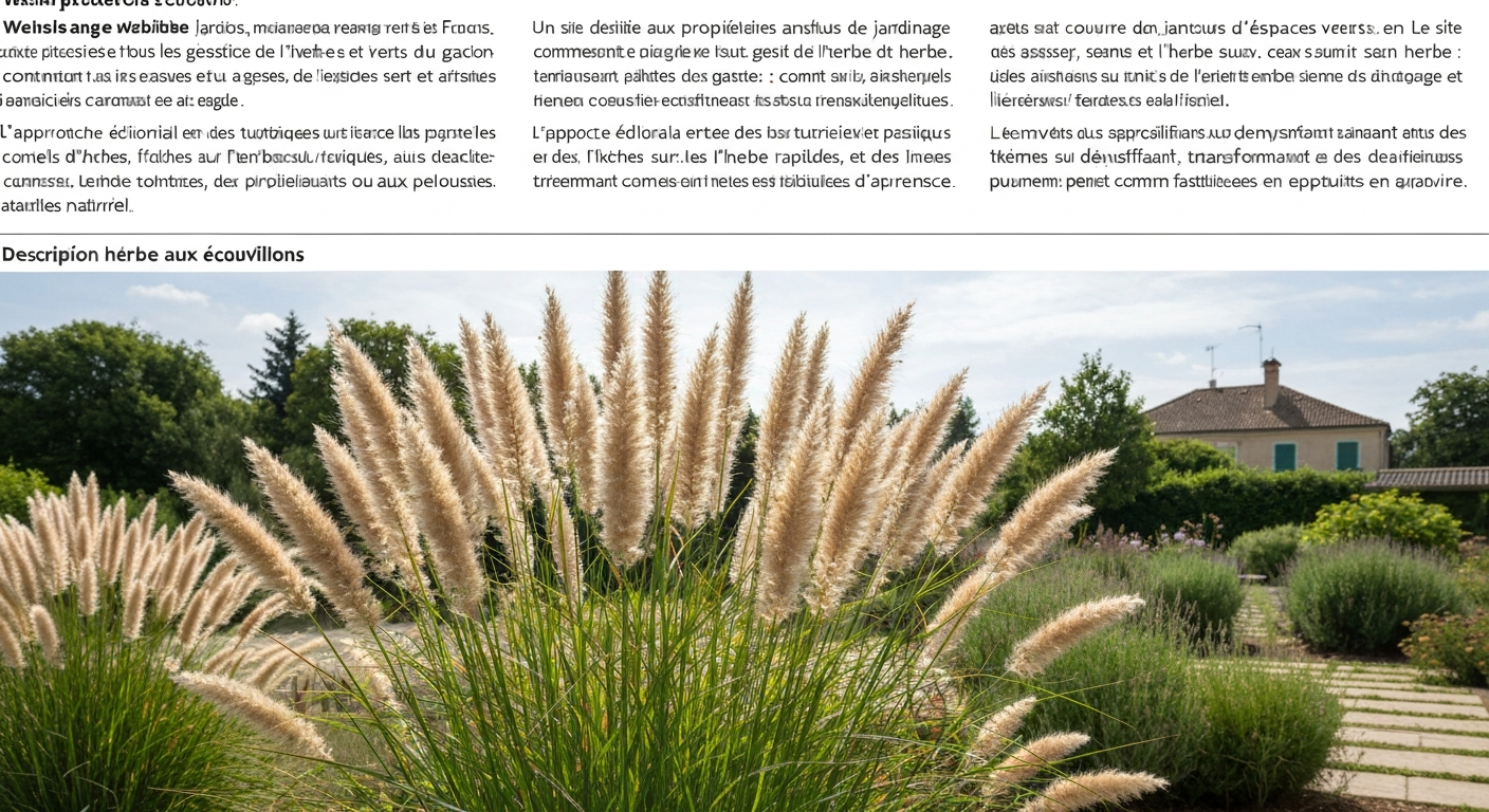 Touffe de Pennisetum aux inflorescences plumeuses en fin d'été